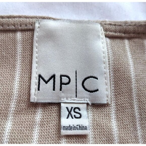 MINKPINK Tan Striped Twist Front Dress Short Sleeves Size XS - Picture 3 of 5